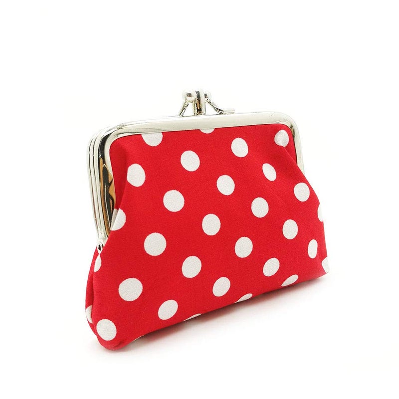 Sanxiner Cute Polka Dot Buckle Coin Purses Vintage Pouch Kiss-lock Change Purse Wallets - Image 3